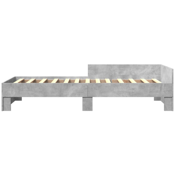 vidaXL Bed Frame Concrete Grey 90x200 cm Engineered Wood