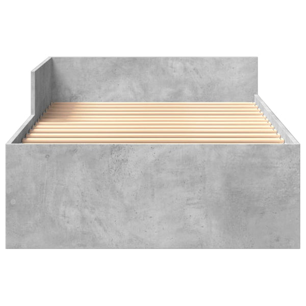 vidaXL Bed Frame Concrete Grey 90x200 cm Engineered Wood