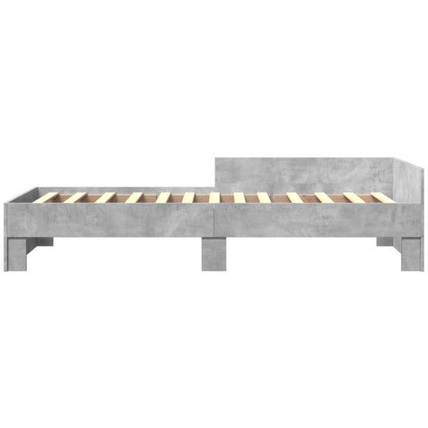 vidaXL Bed Frame Concrete Grey 90x200 cm Engineered Wood