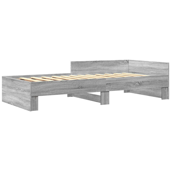 vidaXL Bed Frame Grey Sonoma 90x200 cm Engineered Wood