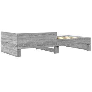 vidaXL Bed Frame Grey Sonoma 90x200 cm Engineered Wood