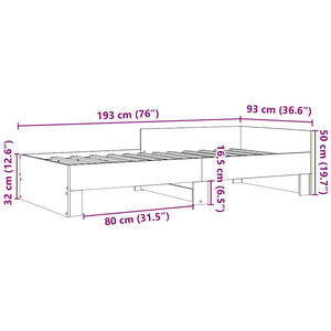 vidaXL Bed Frame White 90x190 cm Engineered Wood