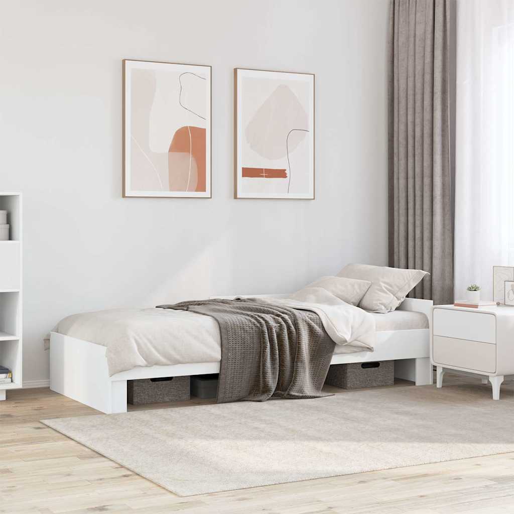 vidaXL Bed Frame White 90x190 cm Engineered Wood