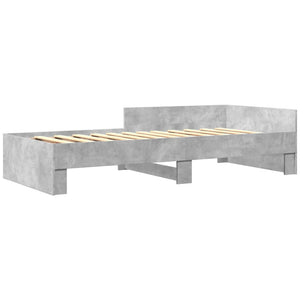 vidaXL Bed Frame Concrete Grey 90x190 cm Engineered Wood