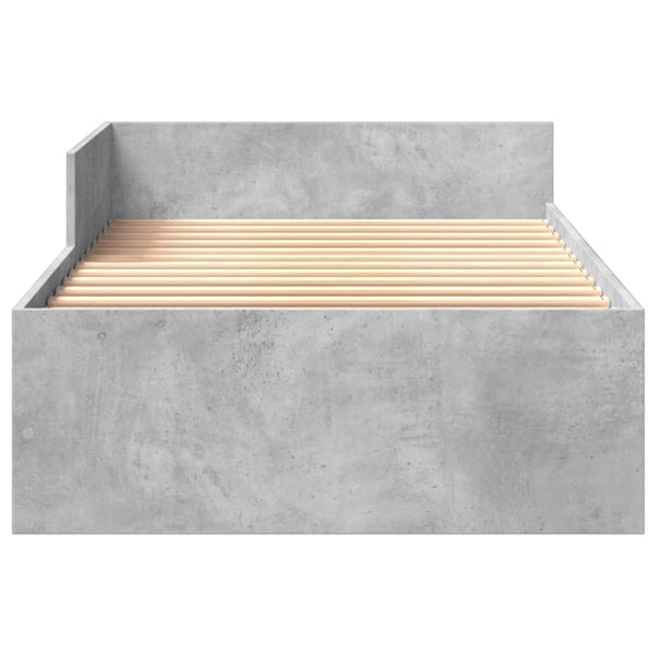 vidaXL Bed Frame Concrete Grey 90x190 cm Engineered Wood