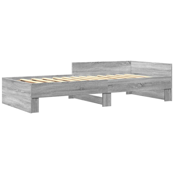 vidaXL Bed Frame Grey Sonoma 90x190 cm Engineered Wood