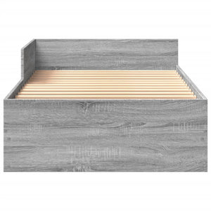 vidaXL Bed Frame Grey Sonoma 90x190 cm Engineered Wood