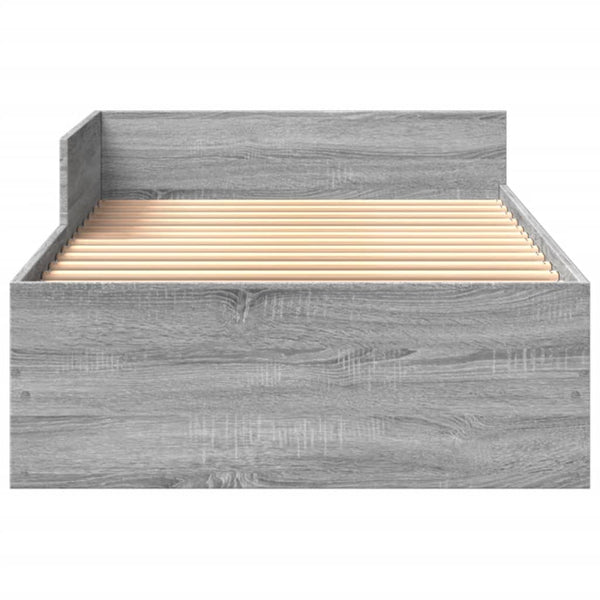vidaXL Bed Frame Grey Sonoma 90x190 cm Engineered Wood
