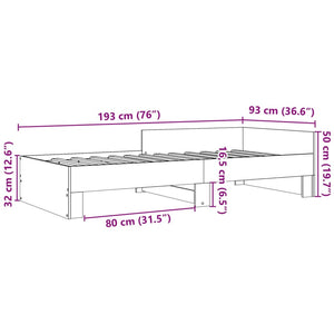 vidaXL Bed Frame Grey Sonoma 90x190 cm Engineered Wood