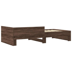 vidaXL Bed Frame Without Mattress Brown Oak 90x190 cm Engineered Wood
