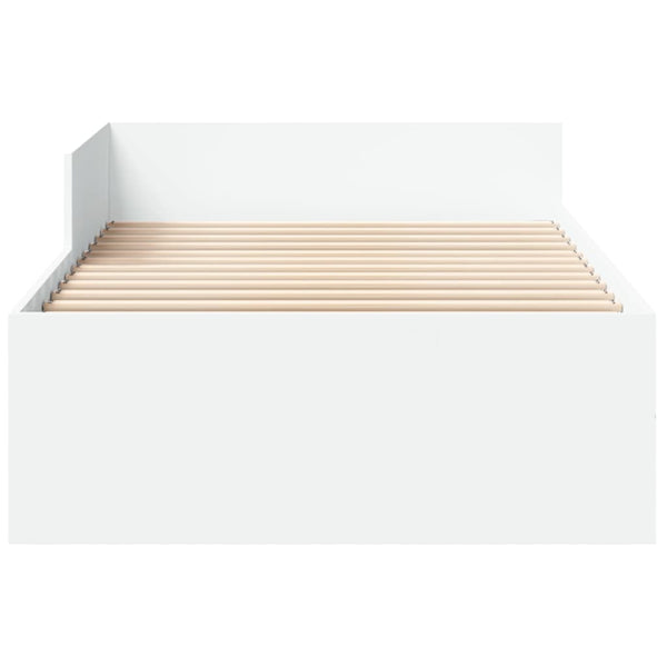 vidaXL Bed Frame White 75x190 cm Engineered Wood