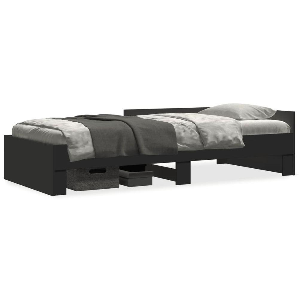 vidaXL Bed Frame Black 75x190 cm Engineered Wood