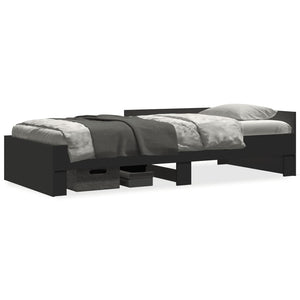 vidaXL Bed Frame Black 75x190 cm Engineered Wood