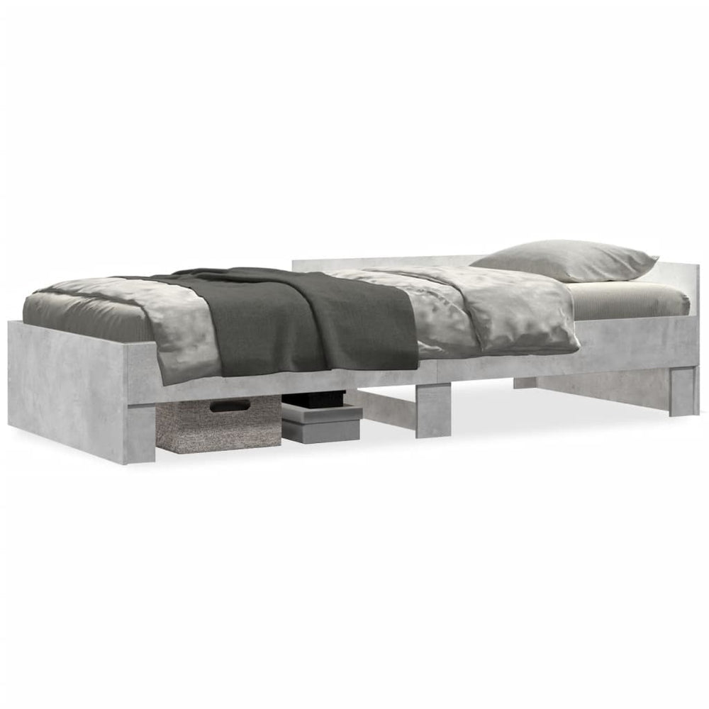 vidaXL Bed Frame Concrete Gray 75x190 cm Engineered Wood