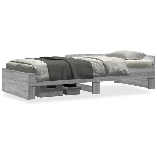 vidaXL Bed Frame Grey Sonoma 75x190 cm Engineered Wood