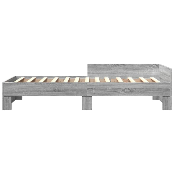 vidaXL Bed Frame Grey Sonoma 75x190 cm Engineered Wood