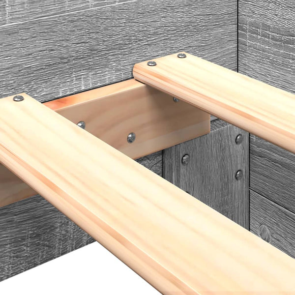 vidaXL Bed Frame Grey Sonoma 75x190 cm Engineered Wood