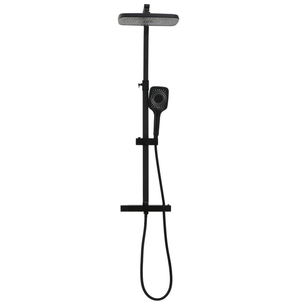vidaXL Twin Shower Set with Faucet Hose Black Brass