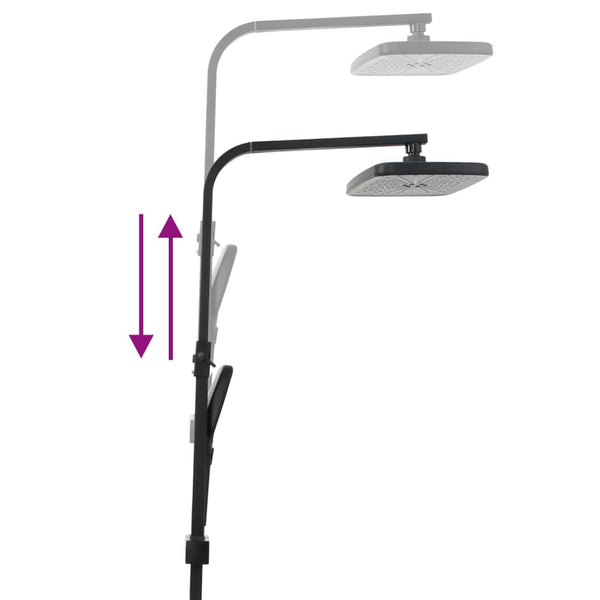 vidaXL Twin Shower Set with Faucet Hose Black Brass