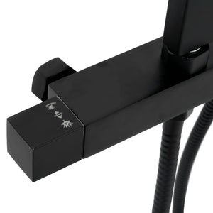 vidaXL Twin Shower Set with Faucet Hose Black Brass