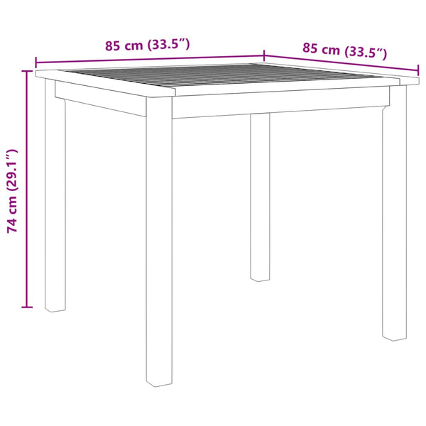 vidaXL 3-piece Garden Dining Set 85x85x74 cm Solid Acacia Wood