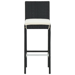 vidaXL 3-piece Garden Bar Set Black Solid Acacia Wood and Poly Rattan