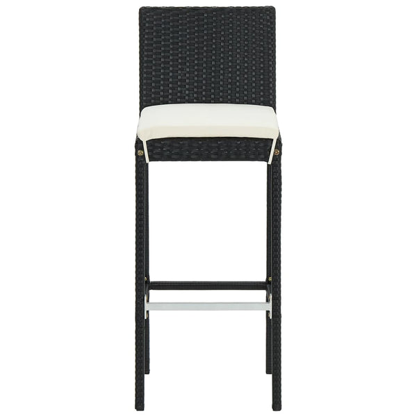 vidaXL 3-piece Garden Bar Set Black Solid Acacia Wood and Poly Rattan