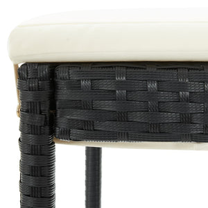 vidaXL 3-piece Garden Bar Set Black Solid Acacia Wood and Poly Rattan