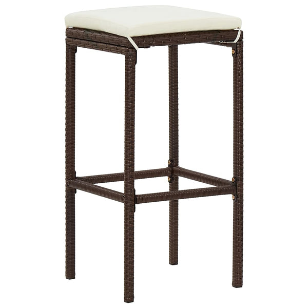 vidaXL 3-Piece Garden Bar Set Brown Solid Acacia Wood and Poly Rattan