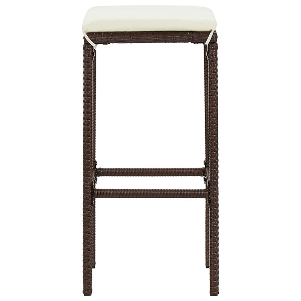 vidaXL 3-Piece Garden Bar Set Brown Solid Acacia Wood and Poly Rattan