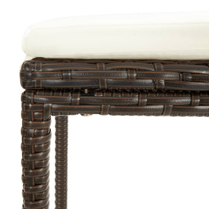 vidaXL 3-Piece Garden Bar Set Brown Solid Acacia Wood and Poly Rattan