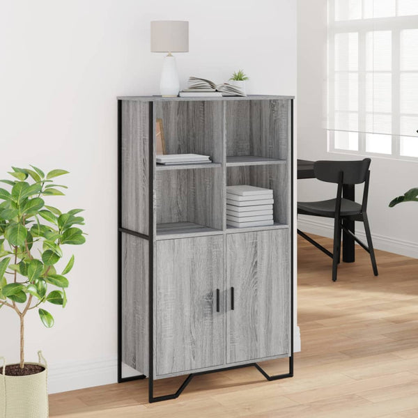 vidaXL Highboard Grey Sonoma 79.5x35.5x137.5 cm Engineered Wood