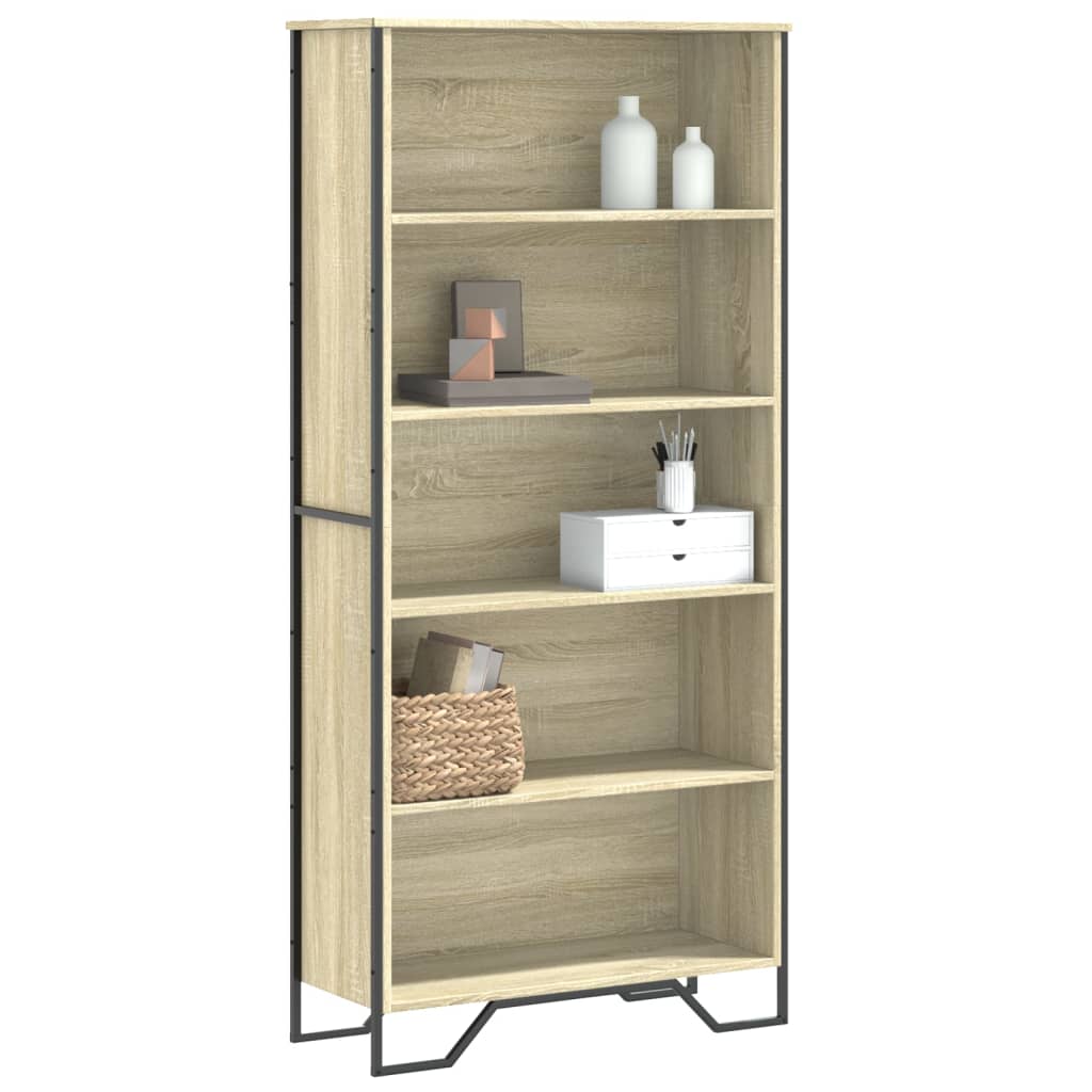 vidaXL Bookcase Sonoma Oak 80x31x169 cm Engineered Wood
