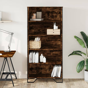 vidaXL Bookshelf Smoked Oak 80x31x169 cm Engineered Wood