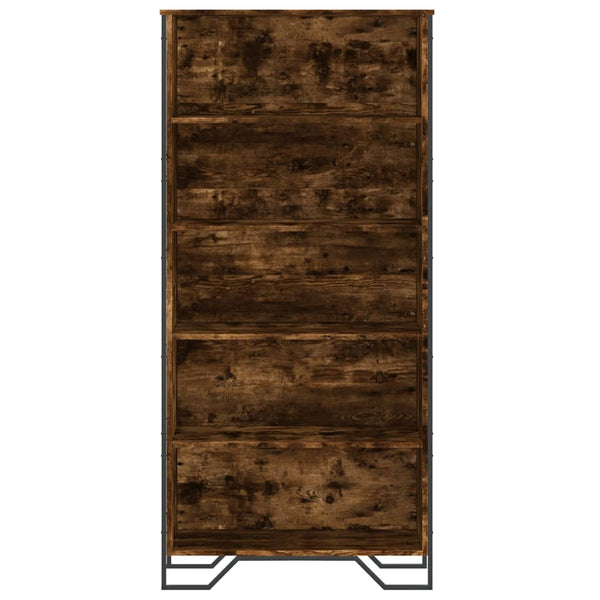 vidaXL Bookshelf Smoked Oak 80x31x169 cm Engineered Wood