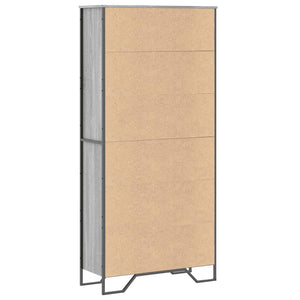 vidaXL Bookcase Sonoma Oak Grey 80x31x169 cm Engineered Wood