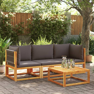 vidaXL 3-Piece Garden Sofa Set with Cushions Acacia Wood & Rope