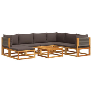 vidaXL 8-Piece Garden Sofa Set with Cushions Acacia Wood & Rope