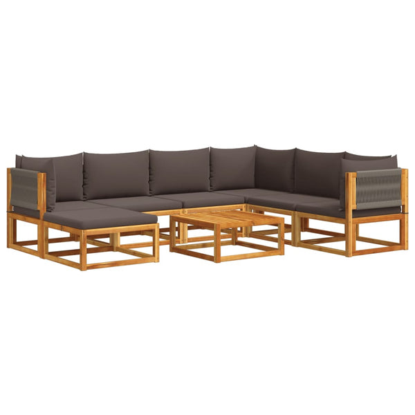 vidaXL 8-Piece Garden Sofa Set with Cushions Acacia Wood & Rope