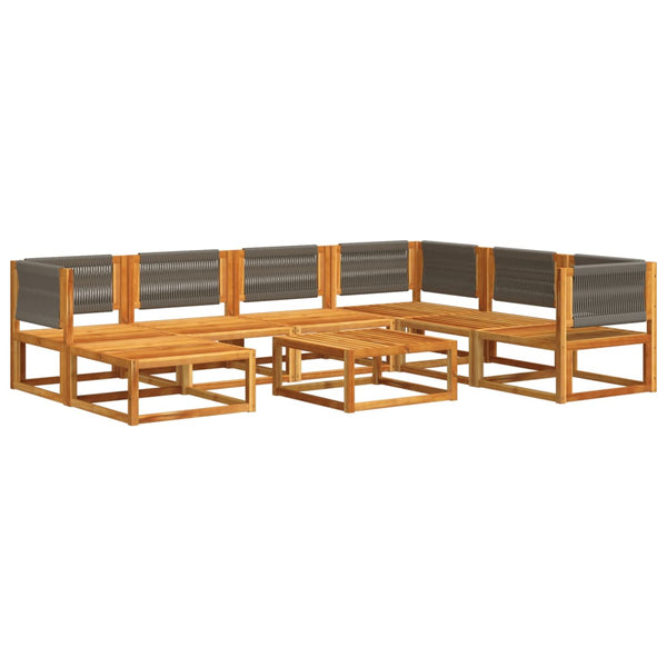vidaXL 8-Piece Garden Sofa Set with Cushions Acacia Wood & Rope