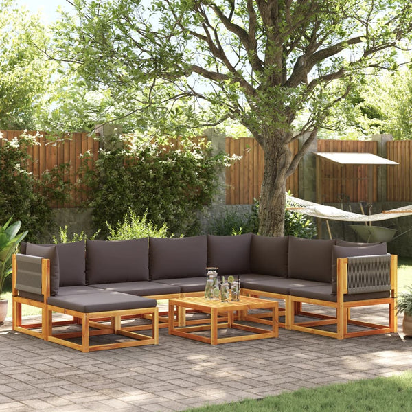 vidaXL 8-Piece Garden Sofa Set with Cushions Acacia Wood & Rope