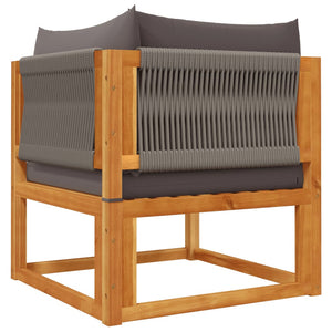 vidaXL 10-pc. Garden Sofa Set with Cushions Acacia Wood & Rope