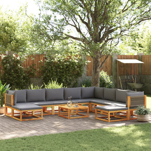 vidaXL 11-Piece Garden Sofa Set with Cushions Acacia Wood & Rope