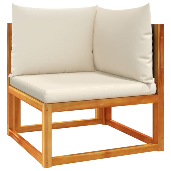 vidaXL 3-Piece Garden Sofa Set with Cushions Acacia Wood & Rattan