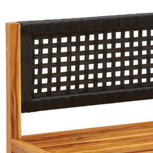 vidaXL 3-Piece Garden Sofa Set with Cushions Acacia Wood & Rattan