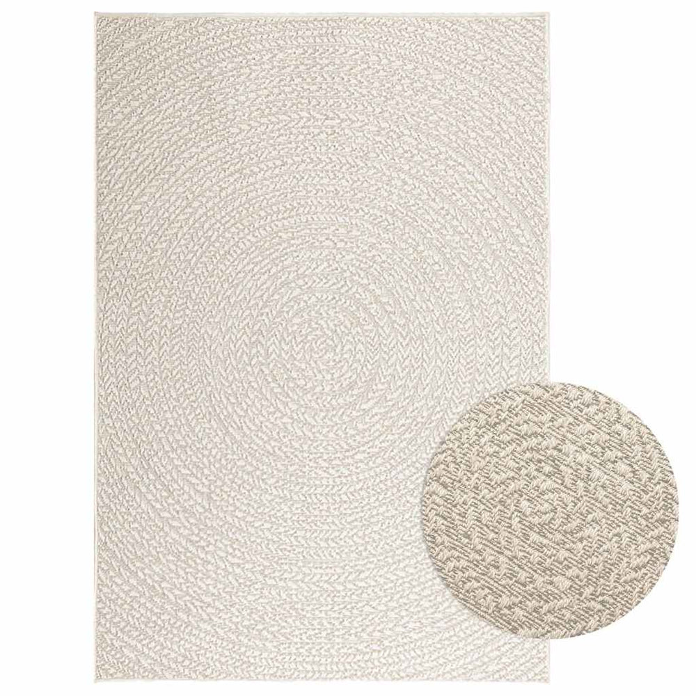 vidaXL ZIZUR Cream Rug 120x170 cm Jute Look Indoor and Outdoor