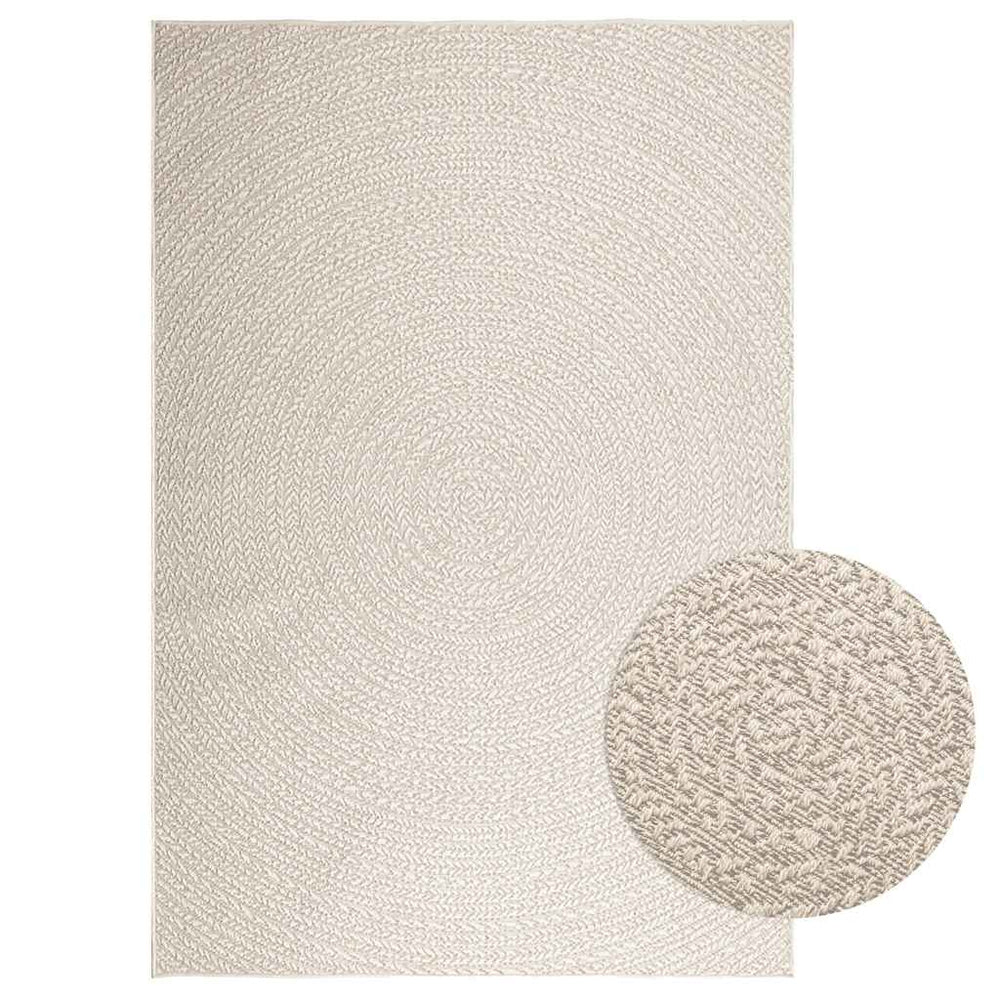vidaXL ZIZUR Cream Rug 160x230 cm Jute Look Indoor and Outdoor