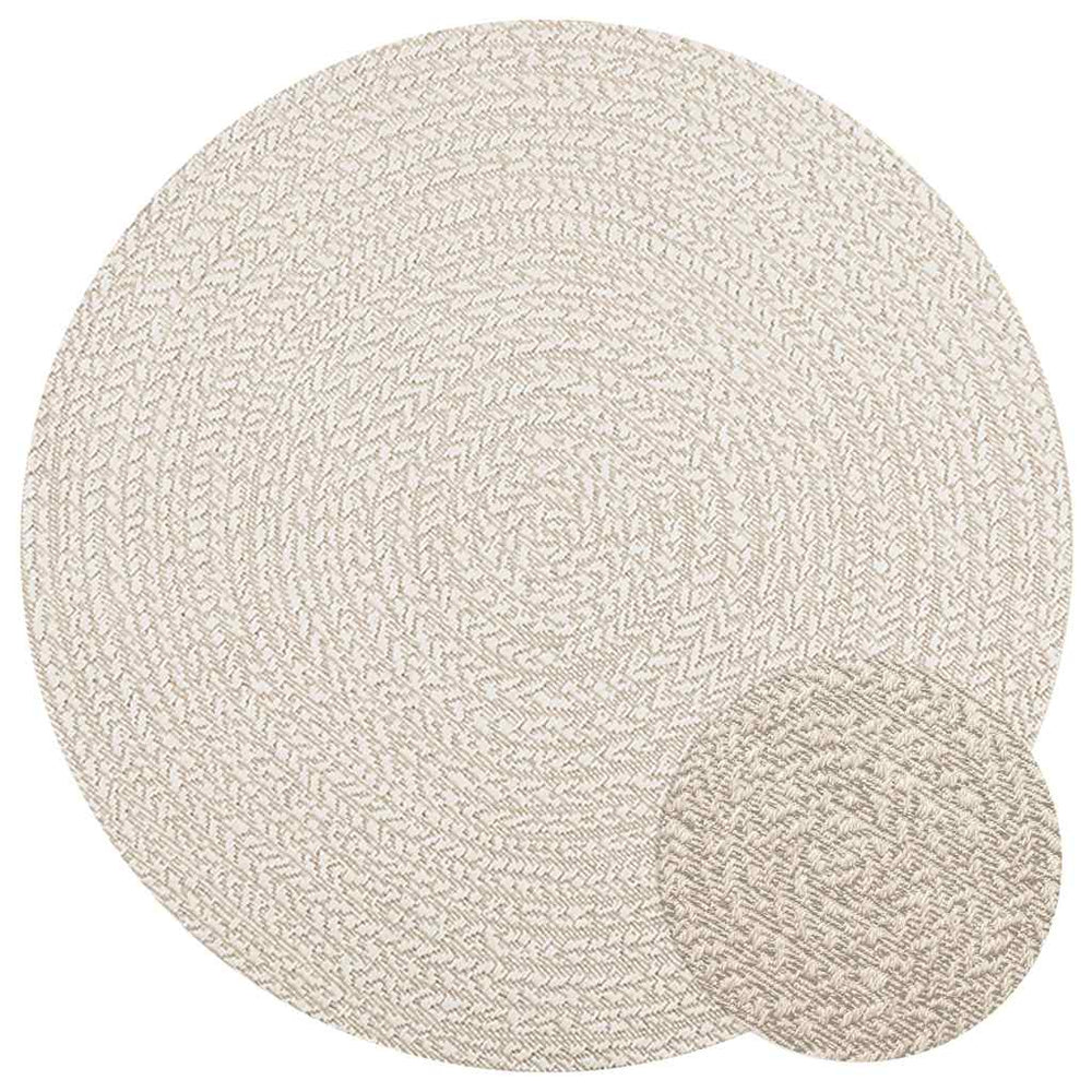 vidaXL ZIZUR Cream Rug Ø 120 cm Jute Look Indoor and Outdoor