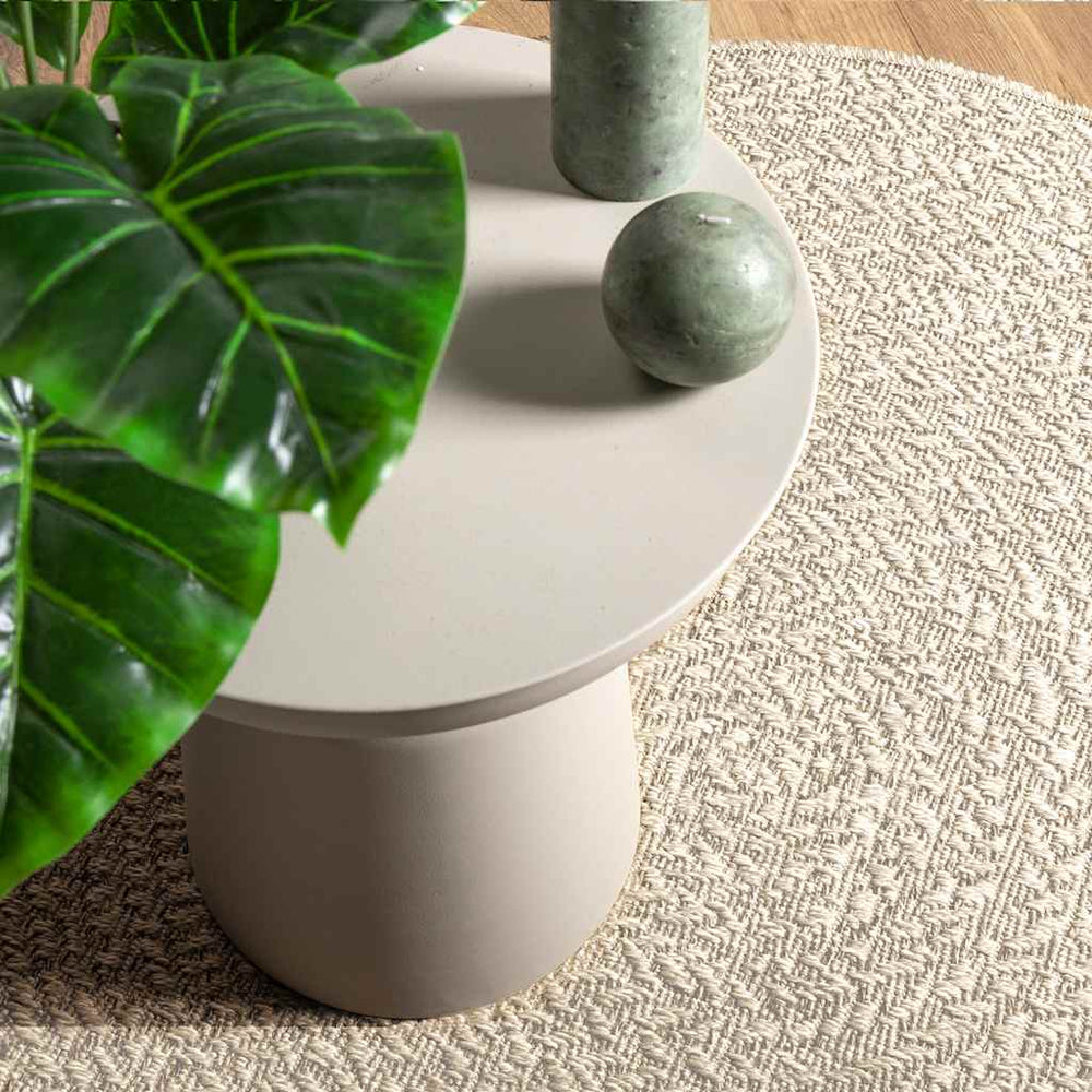 vidaXL ZIZUR Cream Rug Ø 120 cm Jute Look Indoor and Outdoor