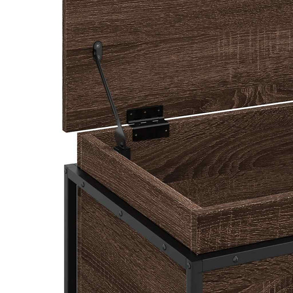 vidaXL Storage Box with Lid Oak Look 60x40x51.5 cm